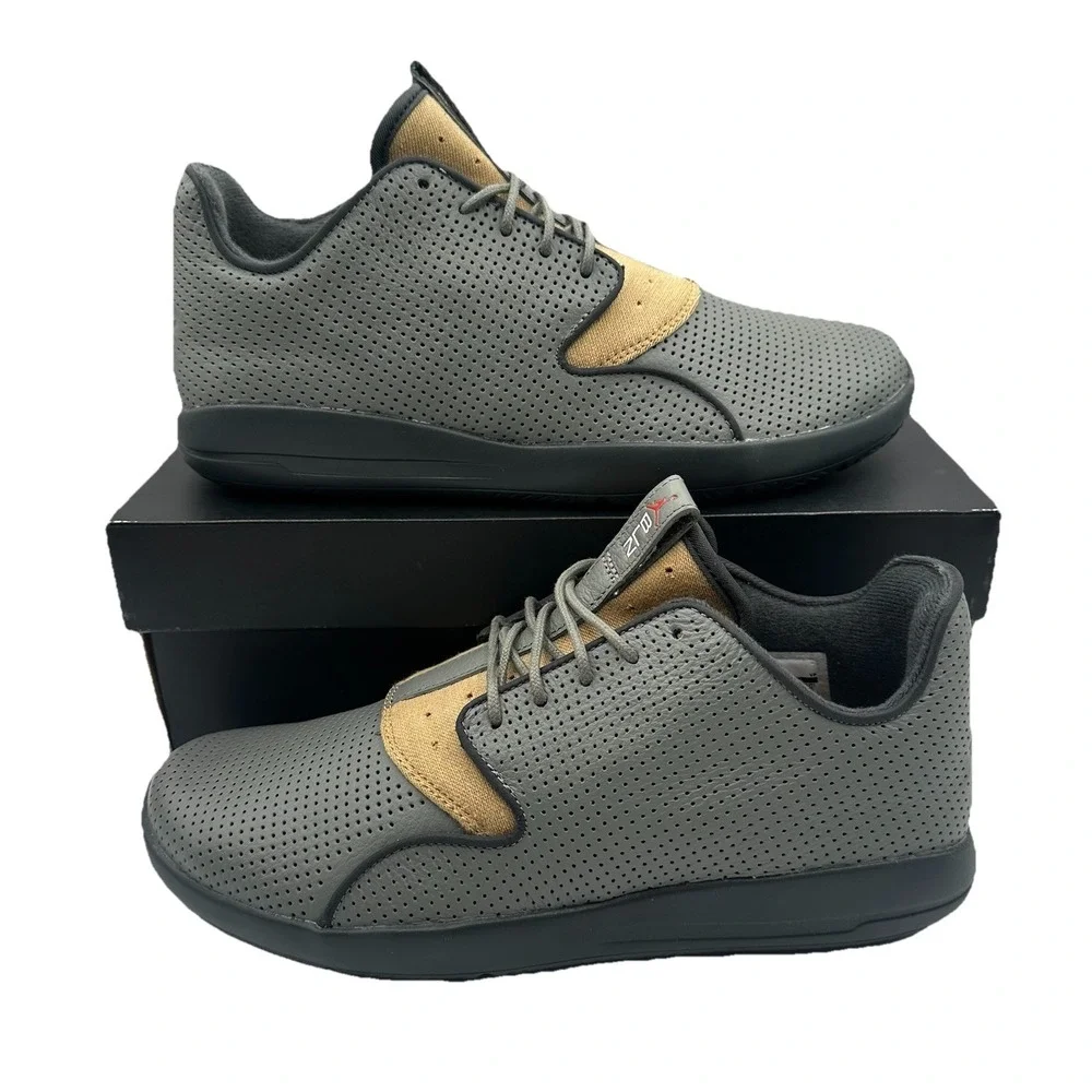 Jordan Eclipse Leather City Pack Berlin Shoes Mens 8‎ Tumbled Grey/Gold Sneakers